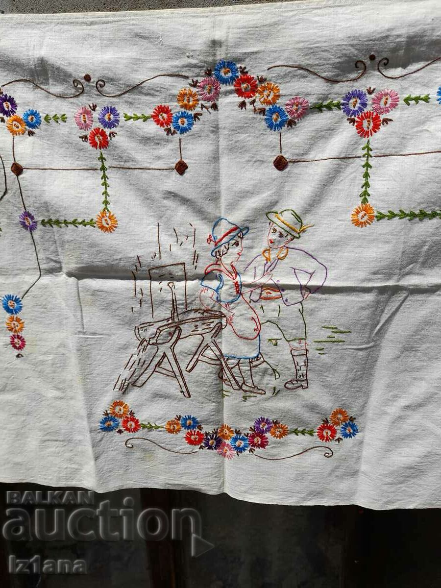 Auction An old embroidered hacker, wall cover Auction An old embroidered hacker, wall cover