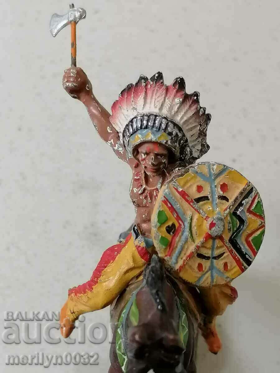 Доставка на Индианец с кон фигура ELASTOLIN Germany 20-30год пластика Доставка на Индианец с кон фигура ELASTOLIN Germany 20-30год пластика