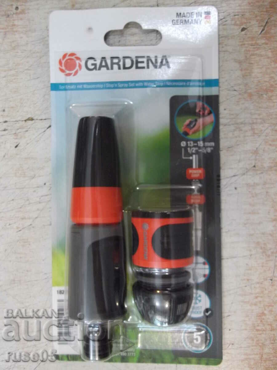 Set "GARDENA" nozzle and connector with stopcock new