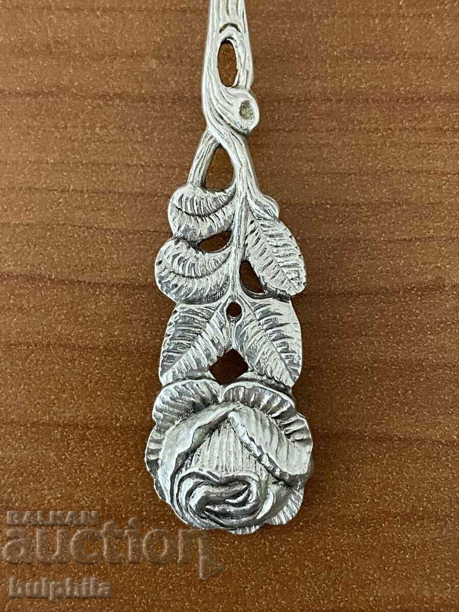 Set of 6 silver dessert forks and 6 spoons (2). - 5 Set of 6 silver dessert forks and 6 spoons (2). - 5