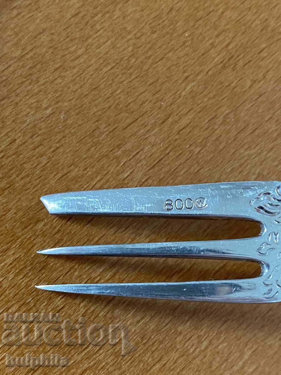 Set of 6 silver dessert forks and 6 spoons. - 6 Set of 6 silver dessert forks and 6 spoons. - 6