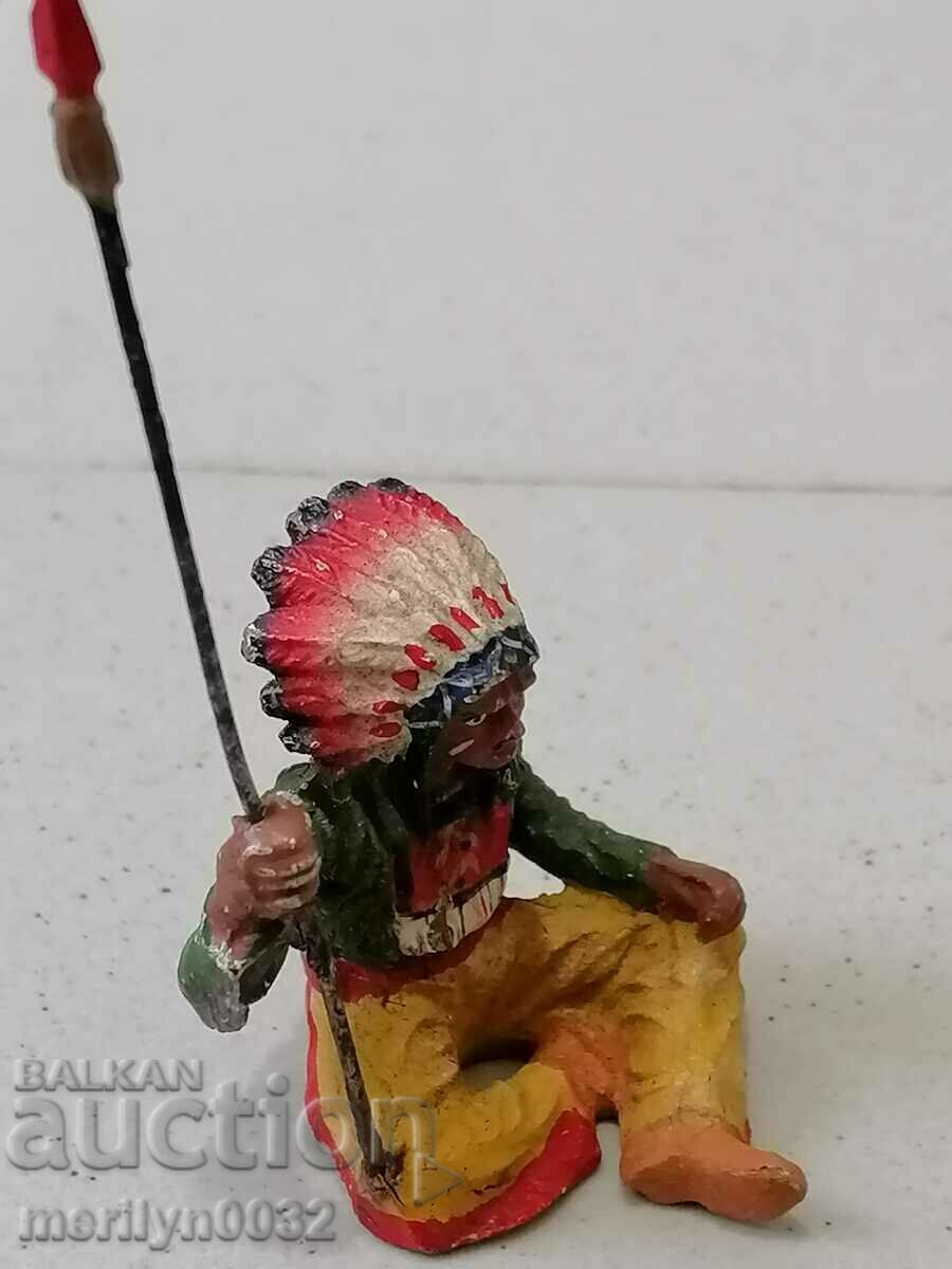 Auction Indian figure ELASTOLIN Germany 20-30 years old toy Auction Indian figure ELASTOLIN Germany 20-30 years old toy