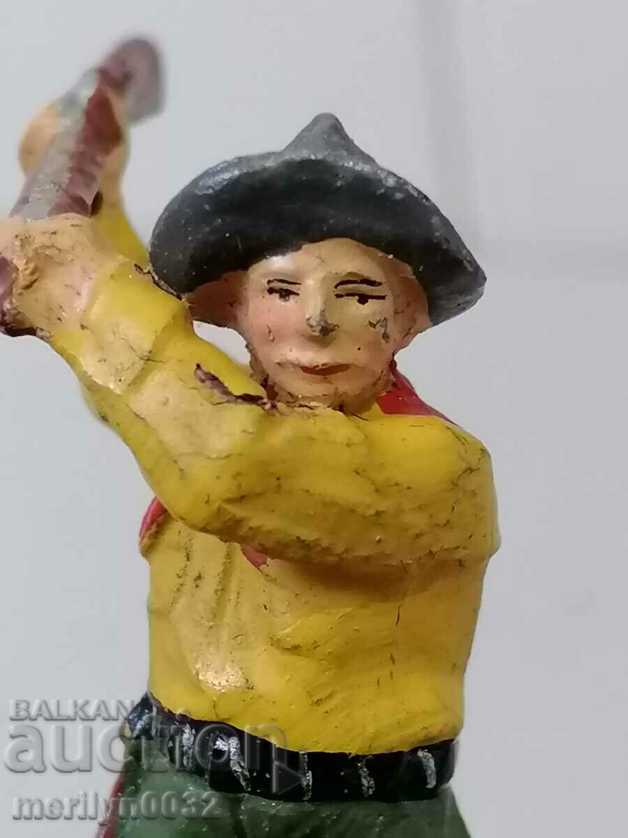 Figura de cowboy ELASTOLIN Germania 20-30 ani din plastic