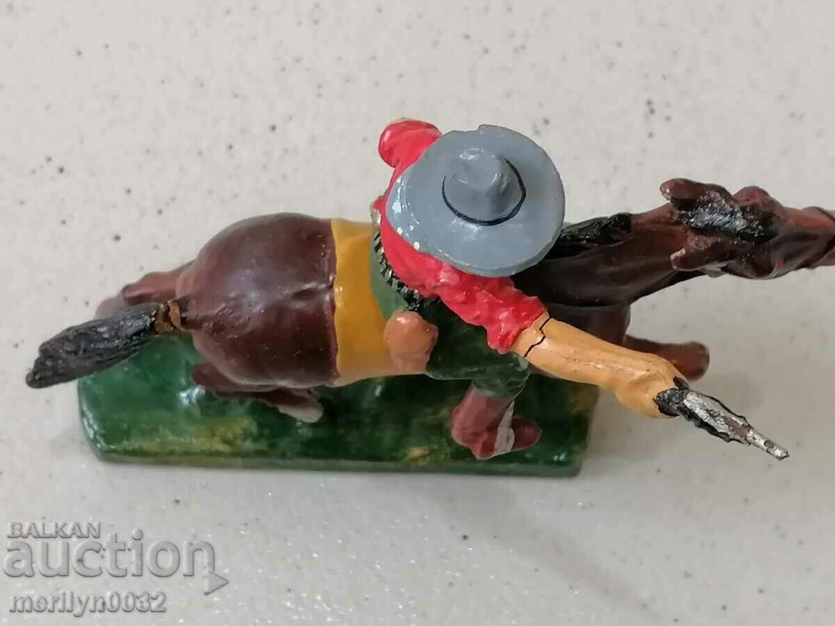 Cowboy with a horse figure ELASTOLIN Germany 20-30 years old toy - 7 Cowboy with a horse figure ELASTOLIN Germany 20-30 years old toy - 7