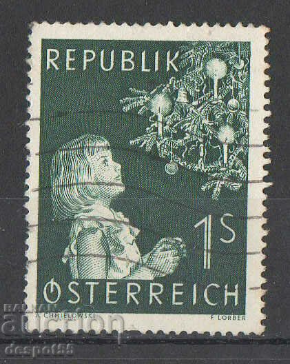 1953. Αυστρία. Καλά Χριστούγεννα (σκούρο πράσινο).