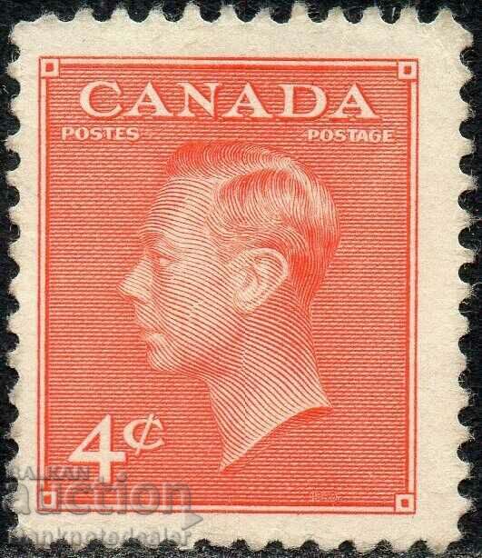Canada 4c 1951 vermilion Sg 423c Monetărie montată
