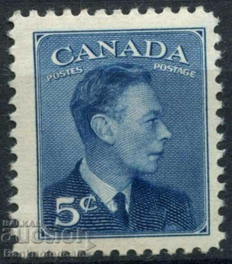 Canada 1949-51 SG # 418, 5c Blue KGVI MH NO2