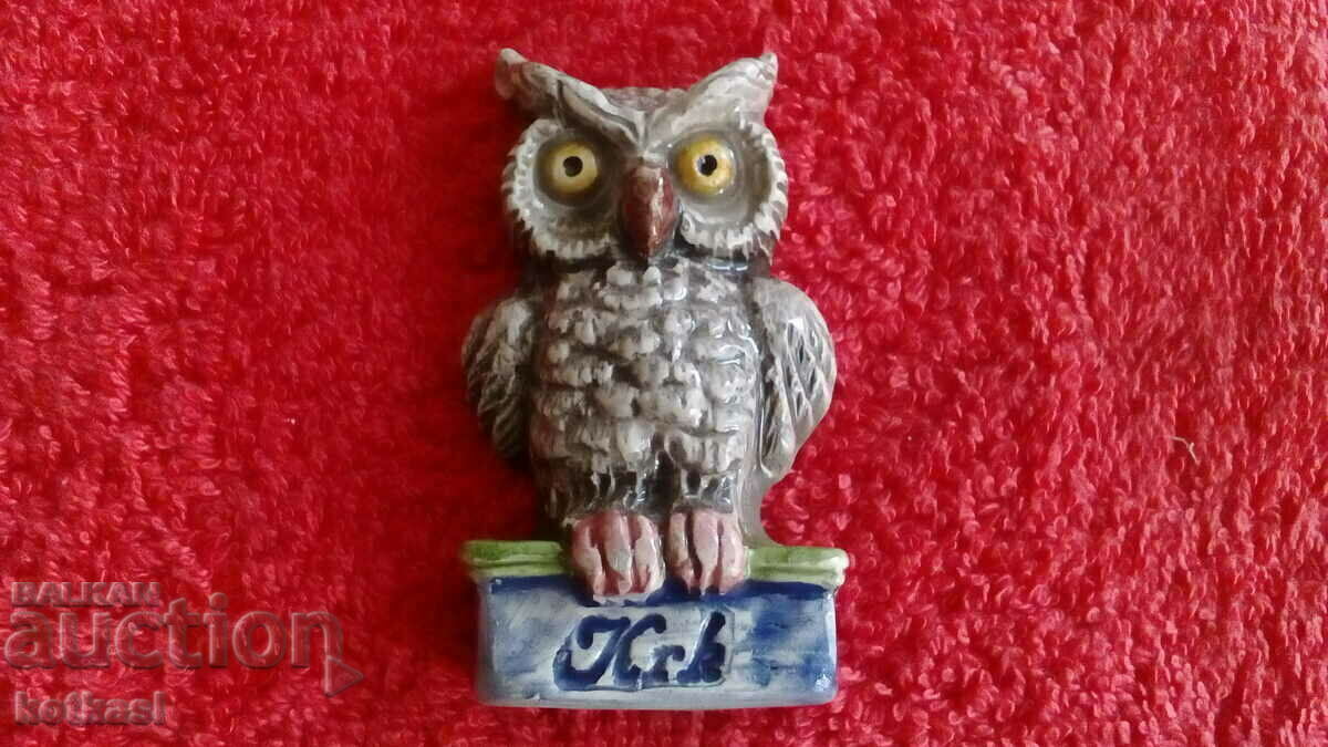 Souvenir Ceramic souvenir fridge magnet Owl marked - 5 Souvenir Ceramic souvenir fridge magnet Owl marked - 5