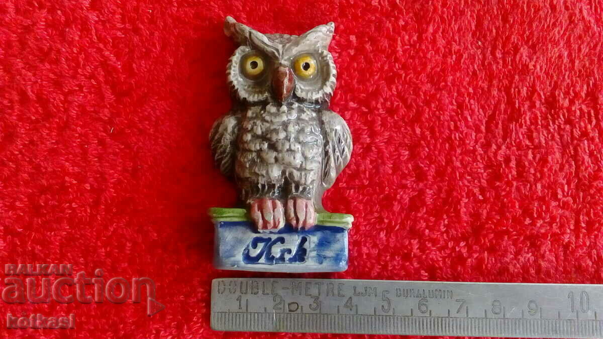 Souvenir Ceramic souvenir fridge magnet Owl marked