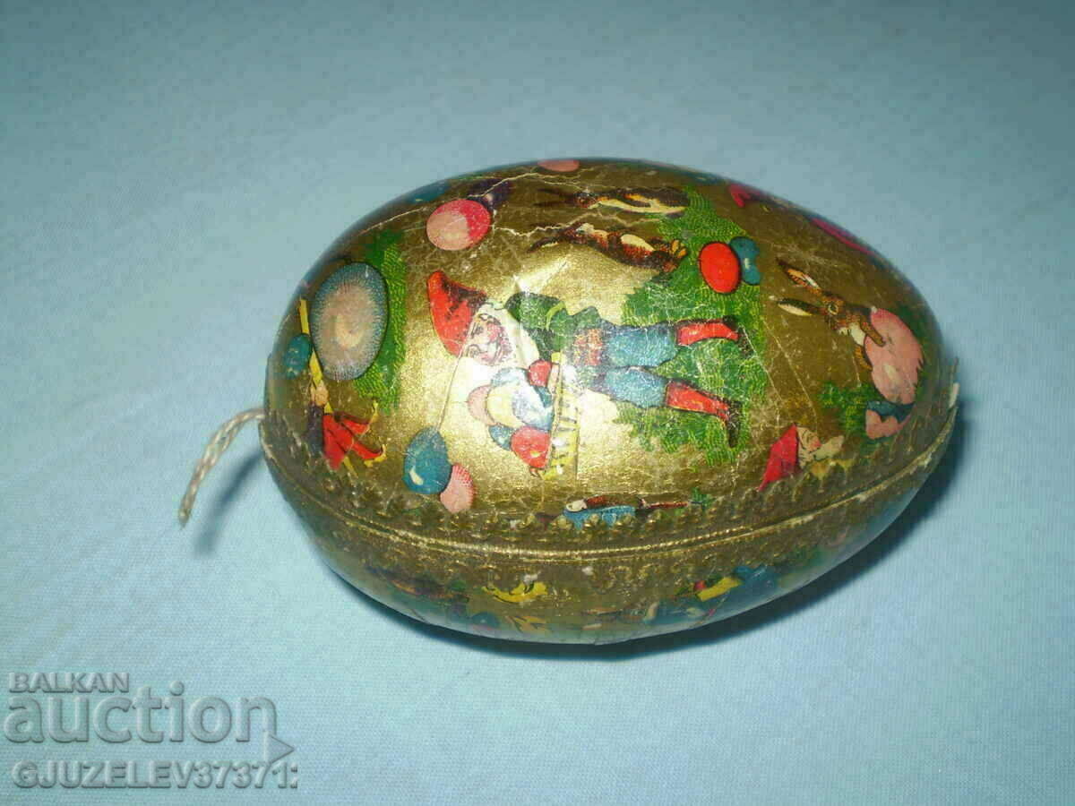 Cutie veche de oua din hartie macheta pentru decor de Paste - 6