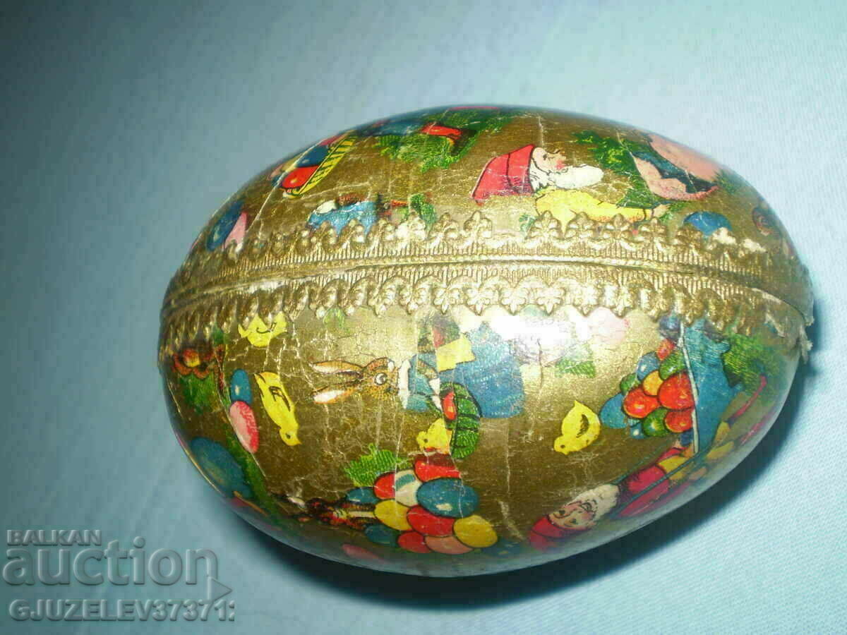 Cutie veche de oua din hartie macheta pentru decor de Paste - 7