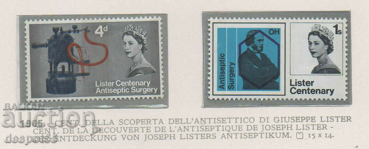 1965. Μεγάλη Βρετανία. Εισαγωγή αντισηπτικής χειρουργικής.
