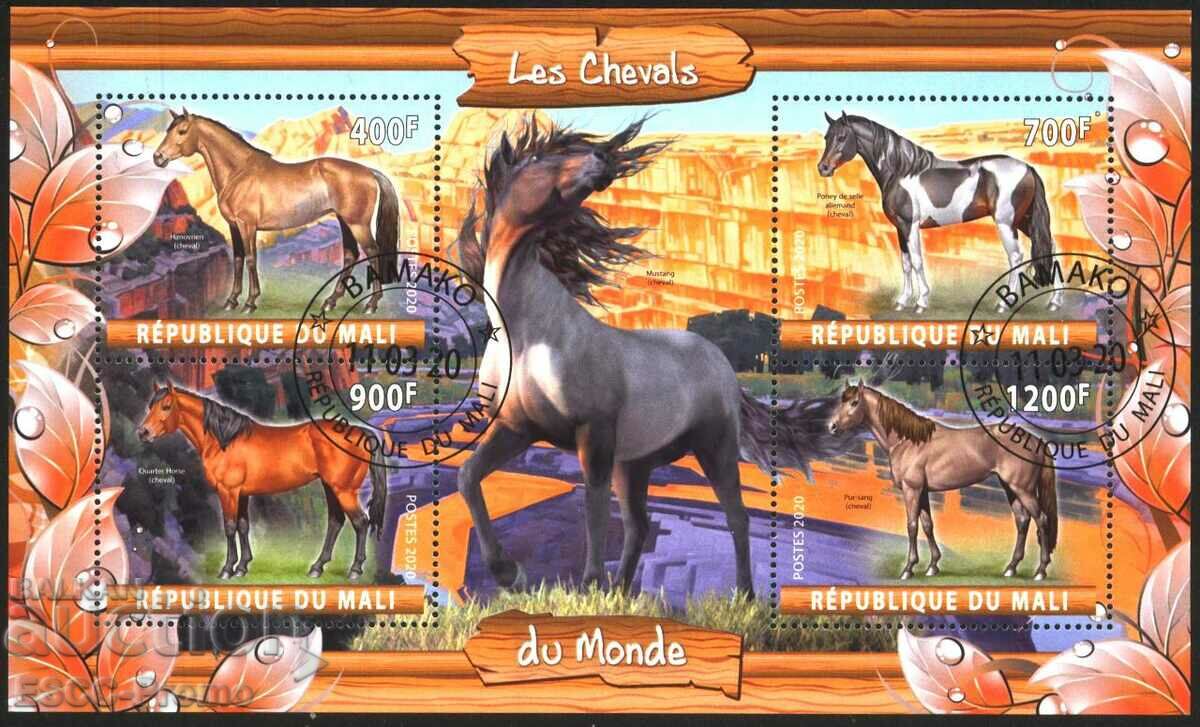 Bloc de marcă Fauna Horses 2020 din Mali