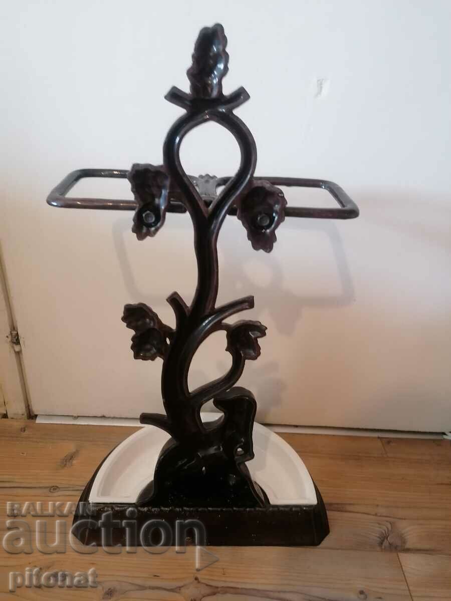 Auction Antique stand for umbrellas cast iron and enamel Auction Antique stand for umbrellas cast iron and enamel