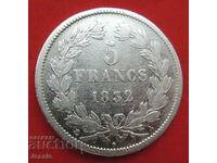 5 Франка 1832 А сребро Франция