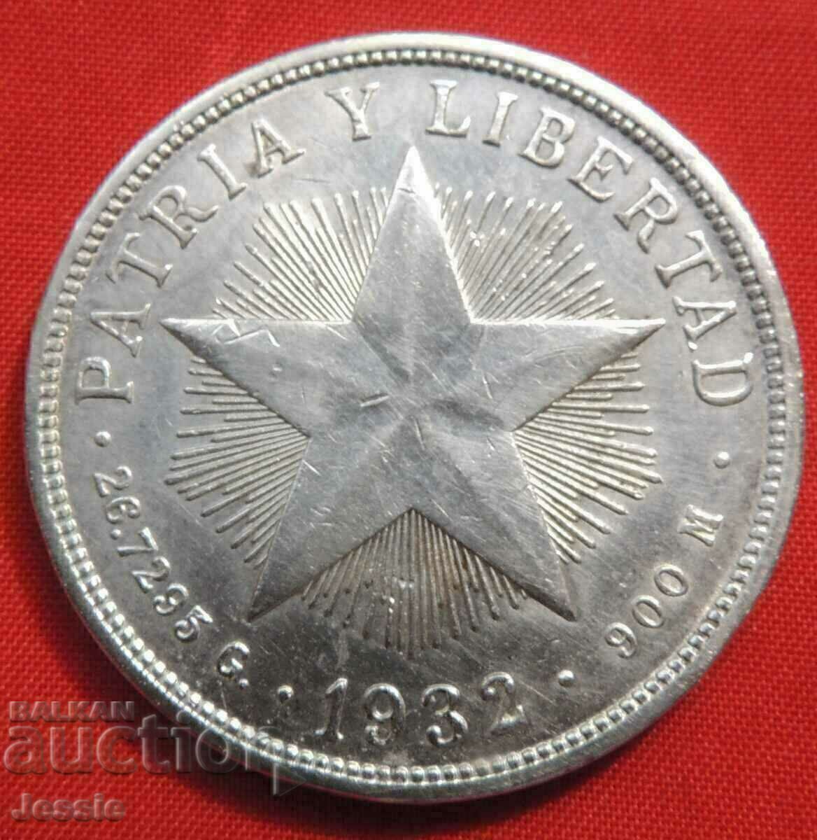 1 Peso 1932 argint Cuba COMPARAȚI ȘI EVALUAȚI! cu preț € 74.95 | 146.59 BGN