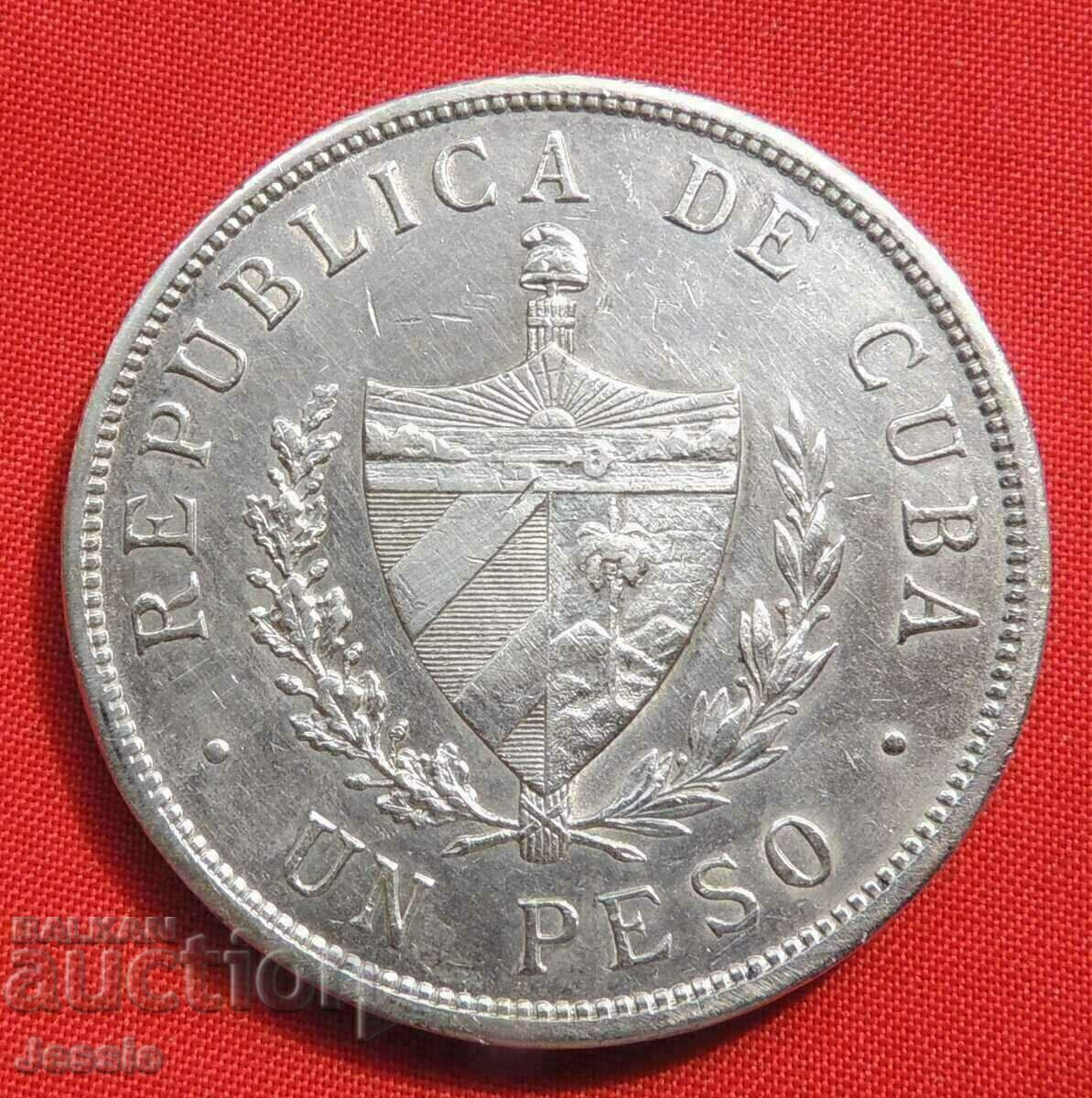 1 Peso 1932 silver Cuba COMPARE AND APPRAISE!