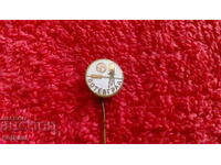 Old social sign Badge bronze needle enamel Botevgrad