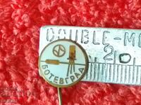Old social sign Badge bronze needle enamel Botevgrad