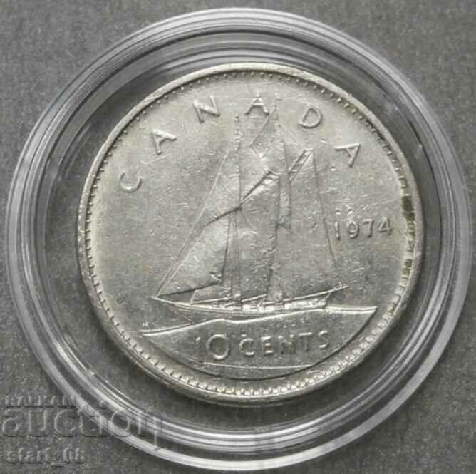 Канада 10 цента 1974