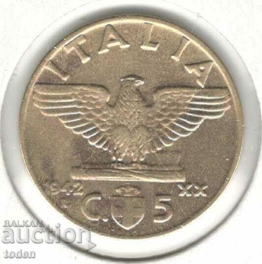 Italia-5 Centesimi-1942 R-KM # 73a-Vittorio Emanuele III