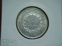500 Reis 1865 Brazil - AU/Unc