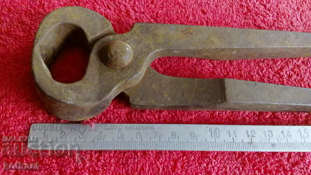 Old forged massive metal pliers serpentine master with price 21.00 BGN | € 10.74 Old forged massive metal pliers serpentine master with price 21.00 BGN | € 10.74