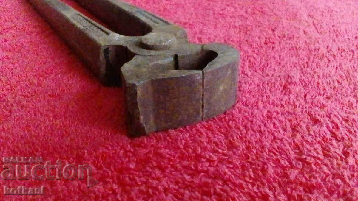 Стари ковани метални маркирани големи клещи керпедени Герман - 6