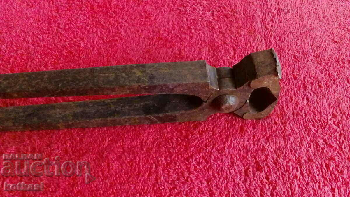 Old forged metal marked large pliers plywood German - 7 Old forged metal marked large pliers plywood German - 7