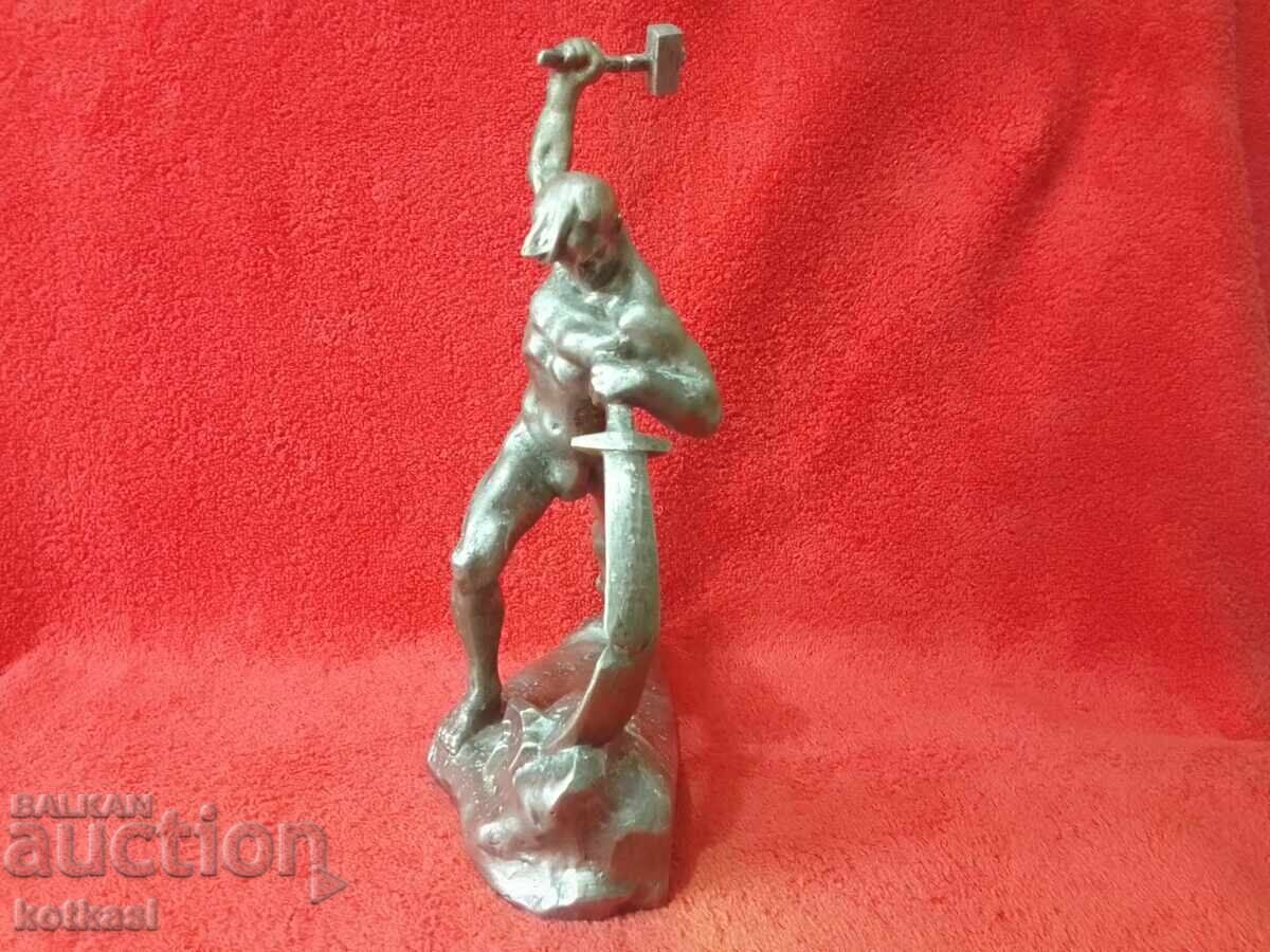 Auction Old Plastic Figure Aluminum Blacksmith With Dedication from the Author Auction Old Plastic Figure Aluminum Blacksmith With Dedication from the Author