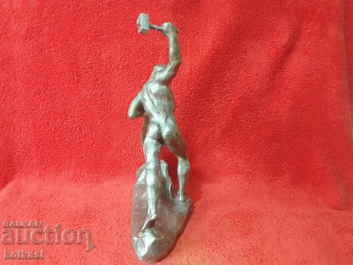 Old Plastic Figure Aluminum Blacksmith With Dedication from the Author - 6 Old Plastic Figure Aluminum Blacksmith With Dedication from the Author - 6