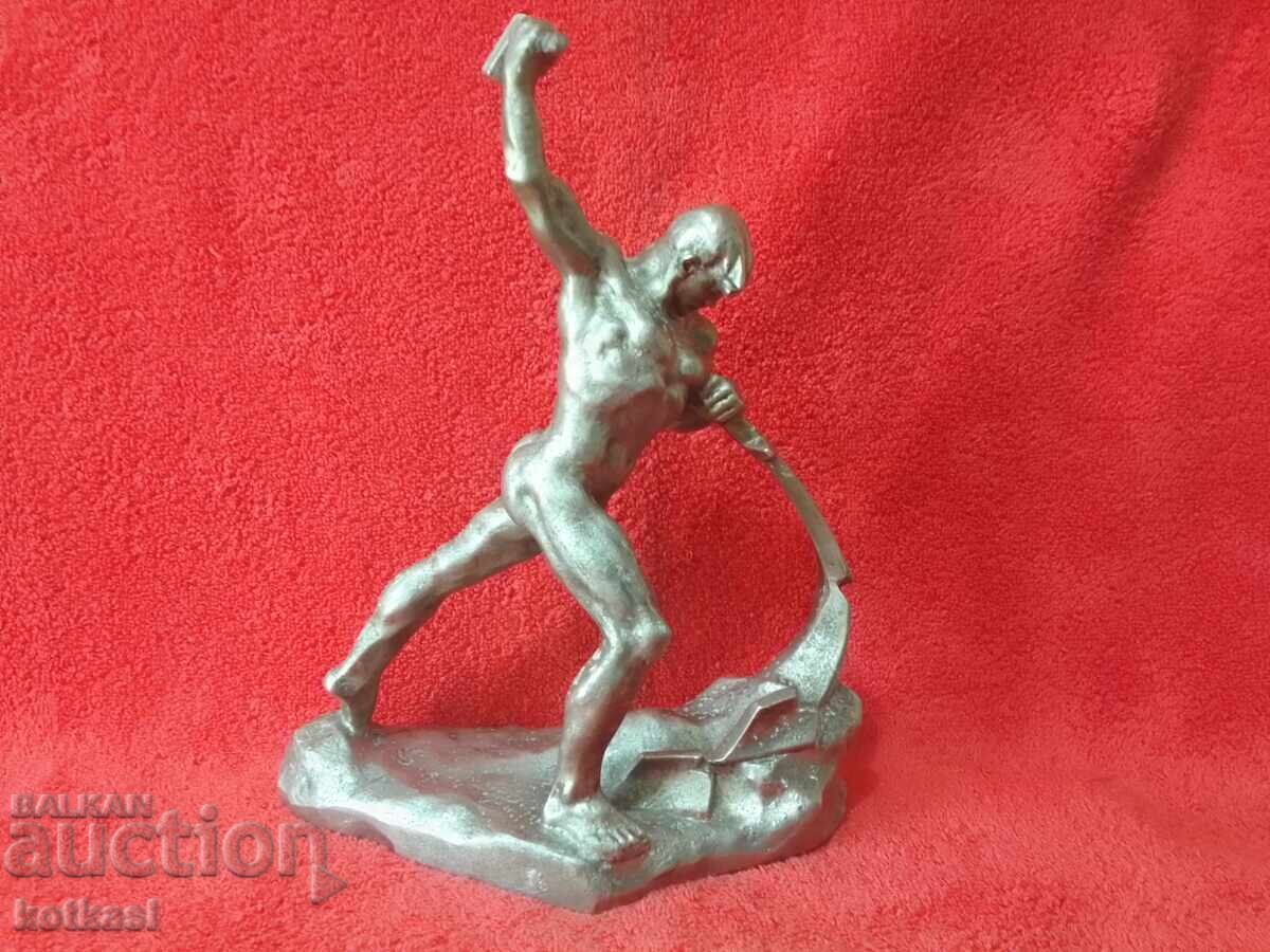 Old Plastic Figure Aluminum Blacksmith With Dedication from the Author Old Plastic Figure Aluminum Blacksmith With Dedication from the Author
