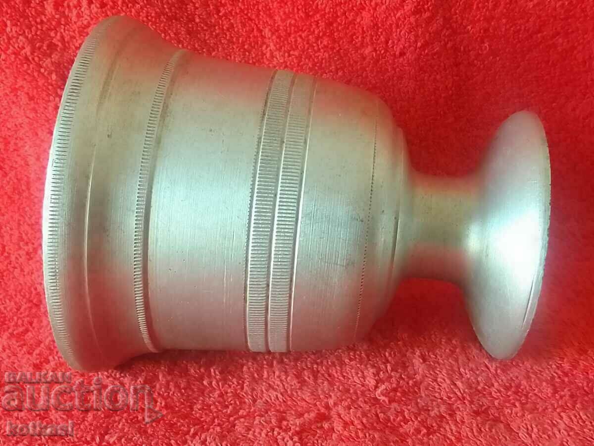 Old mortar made of white metal bronze aluminum mortar - 6 Old mortar made of white metal bronze aluminum mortar - 6