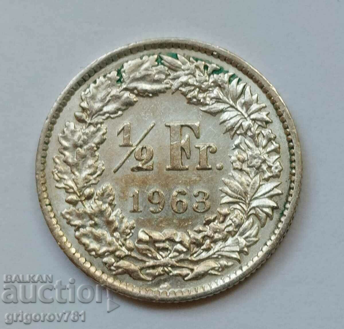 1/2 franc argint Elveția 1963 - monedă de argint