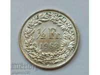 1/2 franc argint Elveția 1963 - monedă de argint