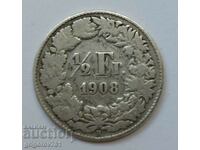 1/2 franc silver Switzerland 1908 B - silver coin