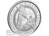 1 oz Silver Giraffe - 2021 /Equatorial Guinea/