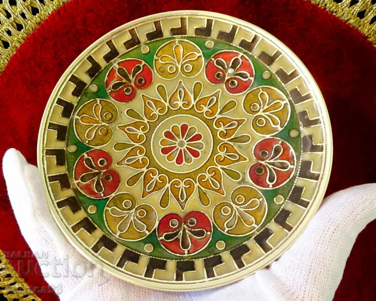 Bronze panel, cloisonné enamel plate, Cloisonne Bronze panel, cloisonné enamel plate, Cloisonne