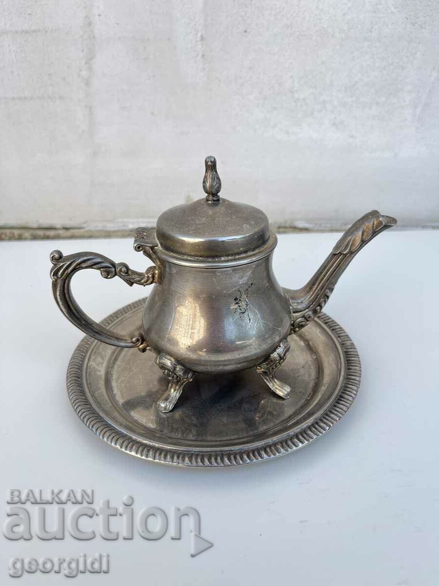 Set ceainic placat cu argint cu farfurie. №2419