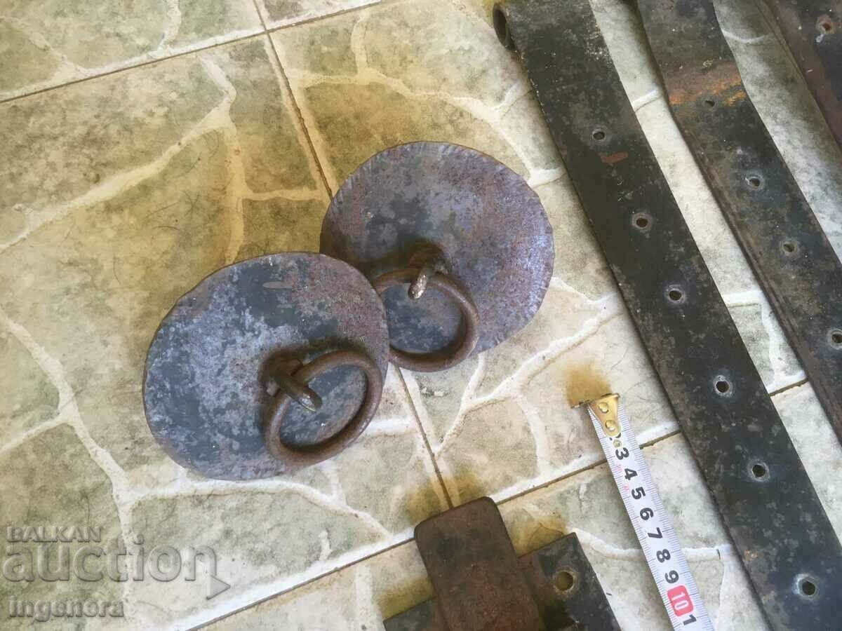 Auction WROUGHT IRON FOR THE GATE HINGE SET KEY RINGS Auction WROUGHT IRON FOR THE GATE HINGE SET KEY RINGS