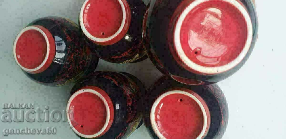 Δημοπρασία Σπάνια διπλά πορσελάνινα κύπελλα "Golden Dragon"