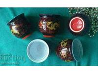 Cupe rare din porțelan dublu „Dragon de aur”