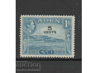 ADEN 1951 5c on 1a pale blue SG36 MH