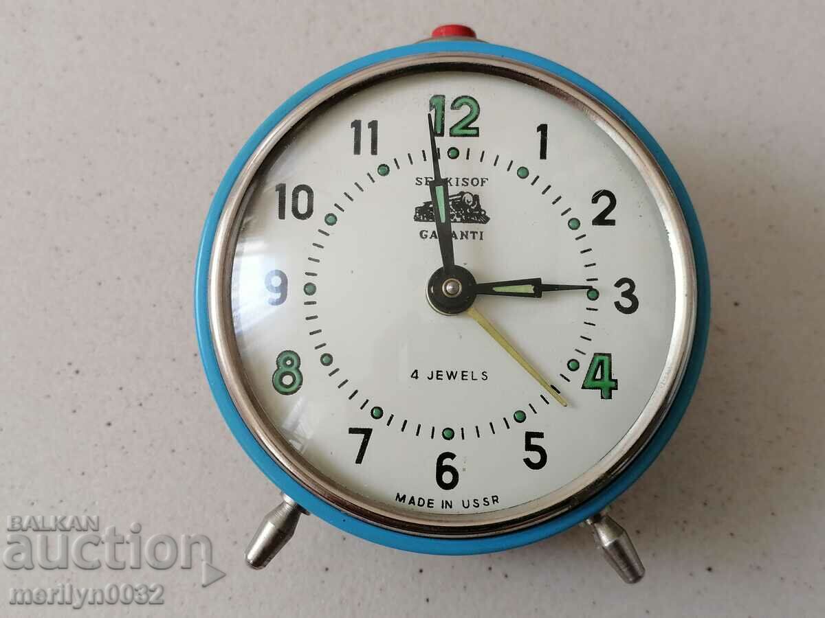 Επιτραπέζιο ρολόι "SARKISOF", ξυπνητήρι - ΕΣΣΔ, ΔΟΥΛΕΙΑ
