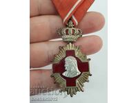 Колекционен румънски царски орден медал Червен Кръст 1913 г.