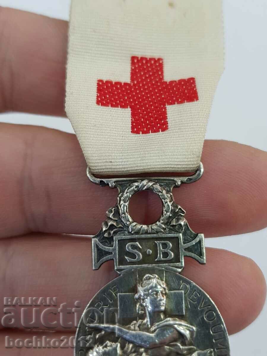 Δημοπρασία Σπάνιο γαλλικό ασημένιο στρατιωτικό μετάλλιο Τάγμα του Ερυθρού Σταυρού