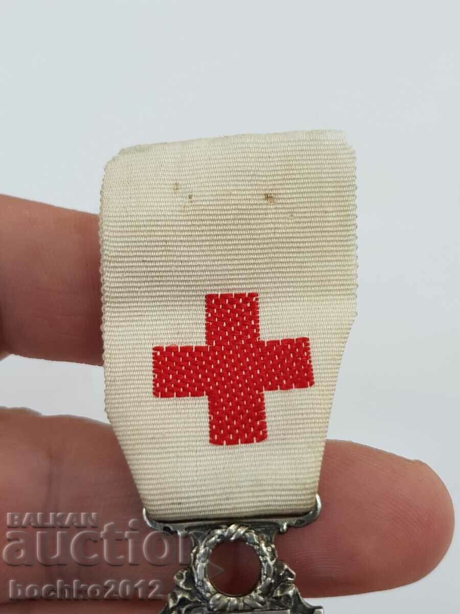 Παράδοση Σπάνιο γαλλικό ασημένιο στρατιωτικό μετάλλιο Τάγμα του Ερυθρού Σταυρού