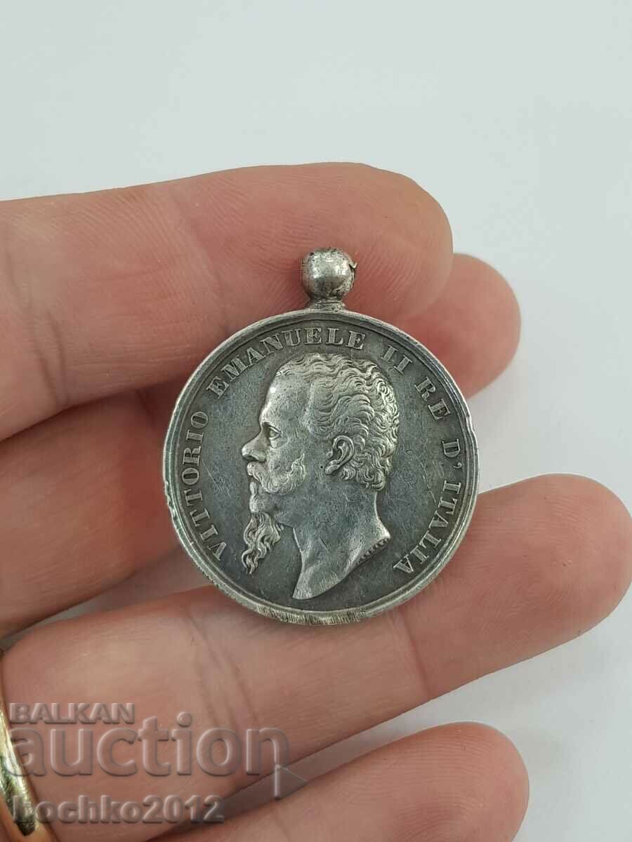 Very rare Italian silver medal Vittorio Emanuele - 7 Very rare Italian silver medal Vittorio Emanuele - 7