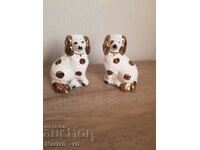 Two porcelain puppy figures