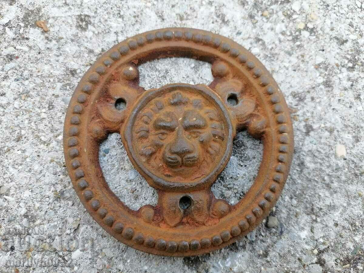Old lion head embossed cast iron applique with price 54.00 BGN | € 27.61 Old lion head embossed cast iron applique with price 54.00 BGN | € 27.61
